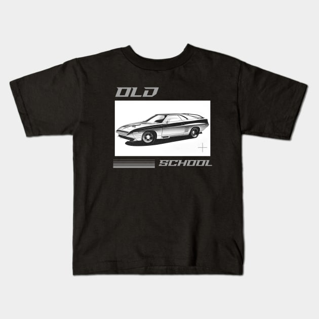 Old School Car Kids T-Shirt by HustleHardStore